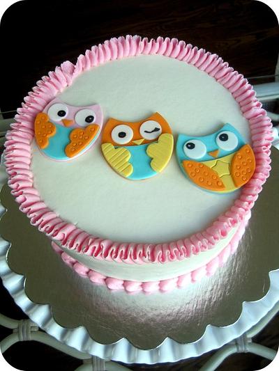 Owls and Ruffles! - Cake by Renee Daly