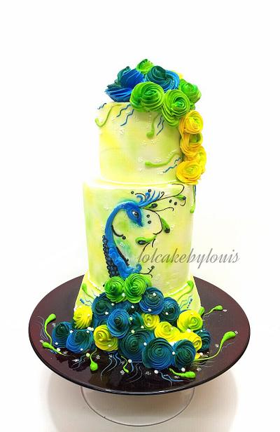 Blooming Peacock  - Cake by Louis Ng