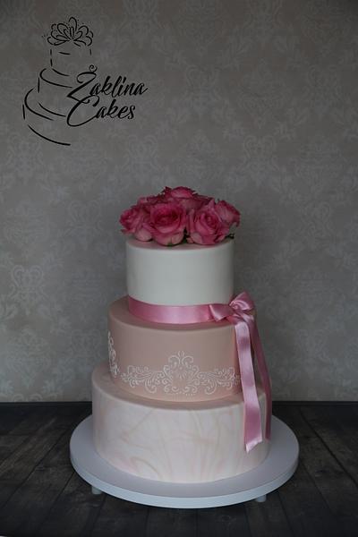 Marble wedding cake - Cake by Zaklina