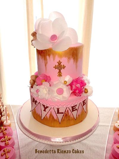Wafer Paper Flower Communion Cake  - Cake by Benni Rienzo Radic