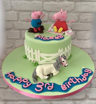 Peppa, George and Horse - Cake by Canoodle Cake Company