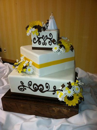 Sunflower wedding cake - Cake by Skmaestas