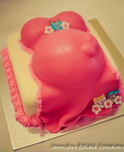 Baby Belly Baby Shower Cake - Cake by Jennifer's Edible Creations