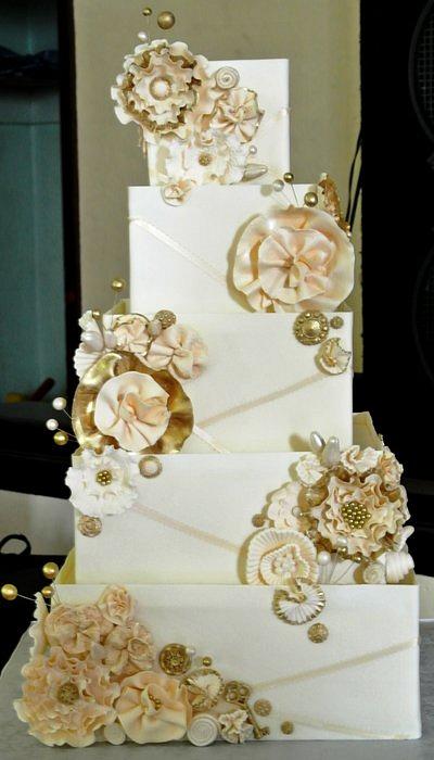 Wedding Cake With Some Bling - Cake by Carla Jo