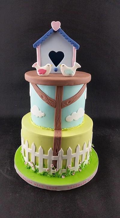 Birdhouse love - Cake by Novel-T Cakes