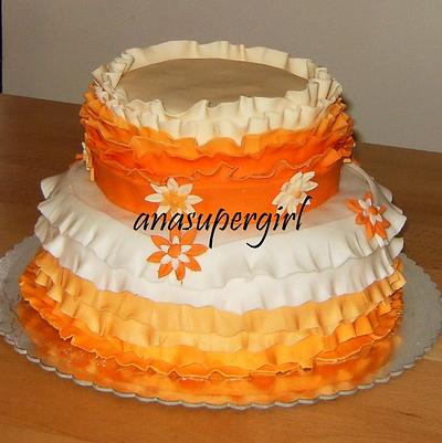 Orange ruffles - Cake by Ana