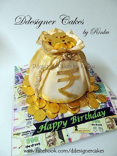 BAG of GOLD COINS - Cake by D Cake Creations®