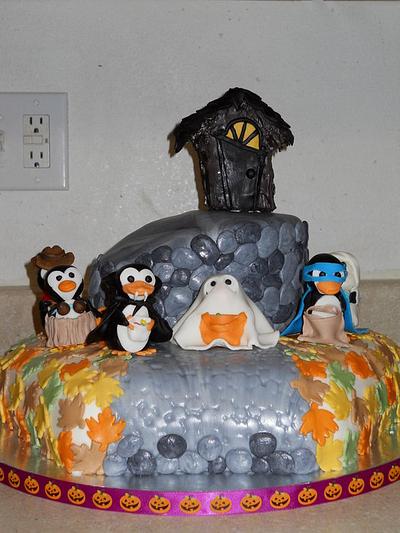 Penguins go Trick or Treating - Cake by Laurie