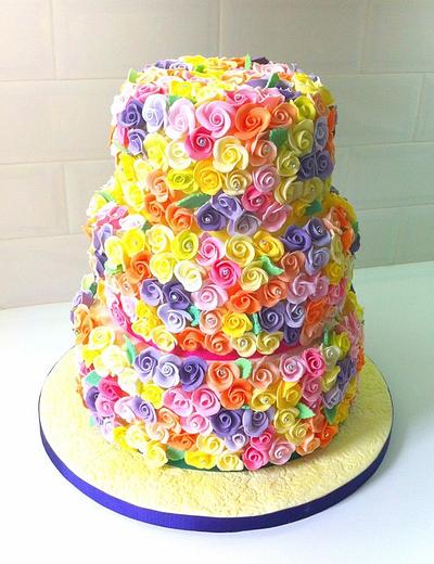 Multitude of pastel roses! - Cake by Alanscakestocraft