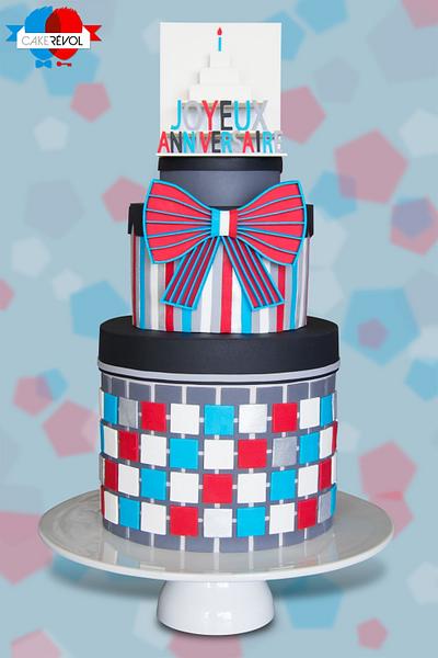 Bowtie Anniversary Cake - Cake Masters French Edition Cover April 2017 - Cake by CAKE RÉVOL