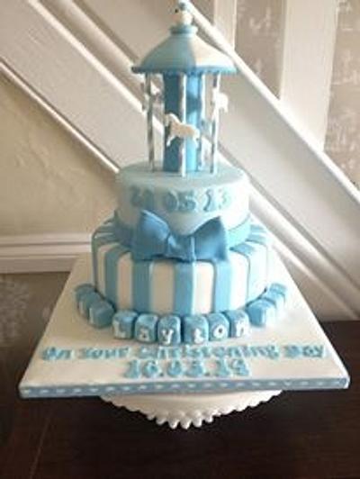 Boys Carousel Christening cake - Cake by The Princess & The Cupcake