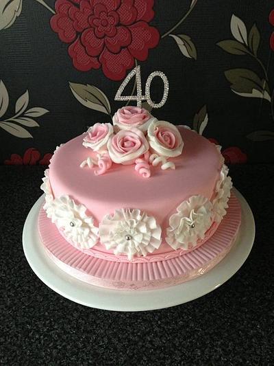 pretty ruffles and roses :-)  - Cake by charmaine cameron
