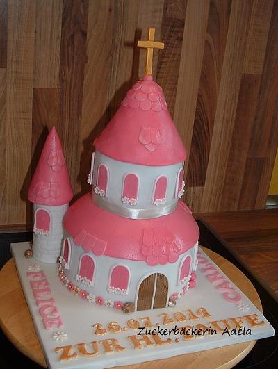Princess church / castle for two little girls for christening - Cake by Adéla