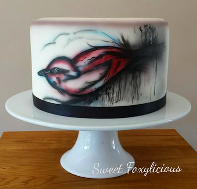 Graffitti Painted Bird - Cake by Sweet Foxylicious