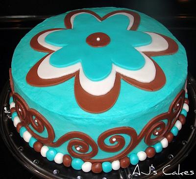 Swirl Flower Cake - Cake by Amanda Reinsbach