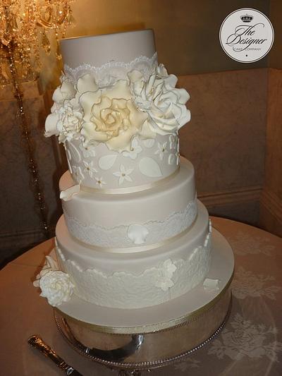 Latte/ivory floral wedding cake - Cake by Isabelle Bambridge