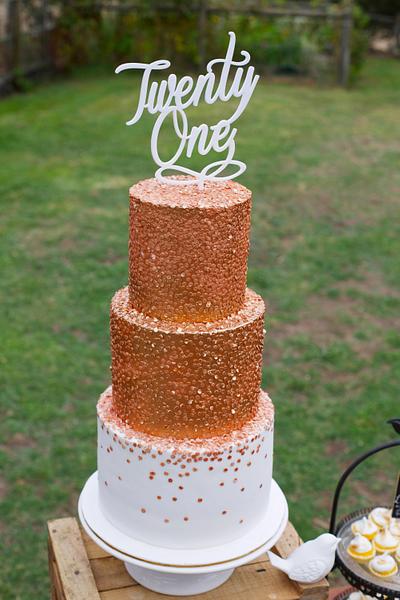 Bronze Confetti Cake - Cake by Sweet Bakes