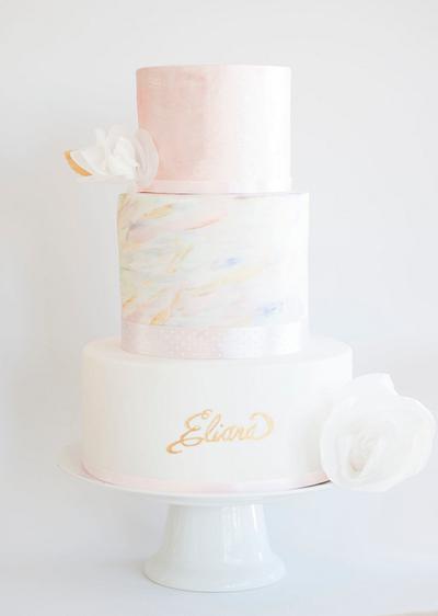 Blush Watercolor Cake - Cake by Delicia Designs