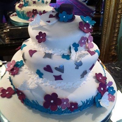 Mad Hatter inspired wedding cake - Cake by Cakeadoodledee