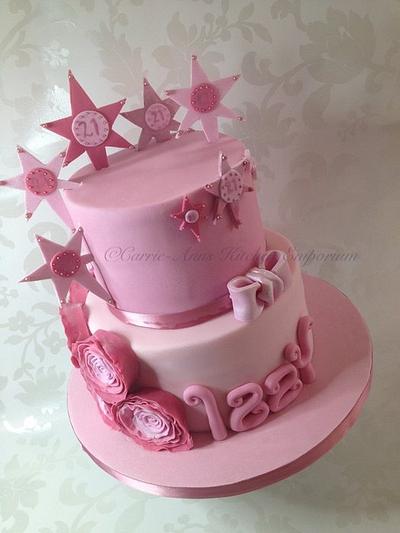 A very pink 21st - Cake by The Midnight Baker