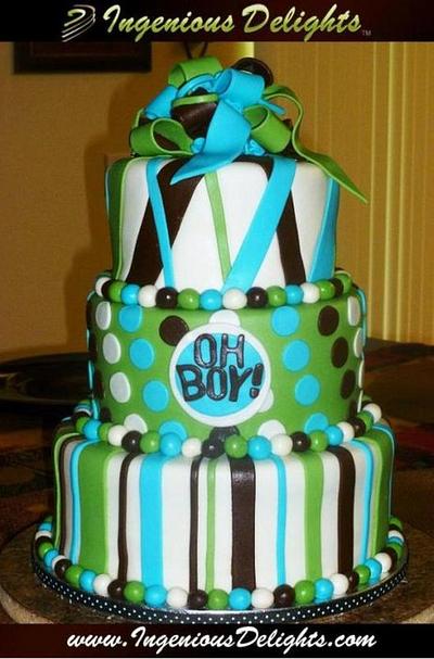 Contemporary Baby Shower Cake - Cake by Ingenious Delights