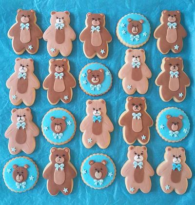 Baby shower cookies with teddy bears - Cake by cakeSophia