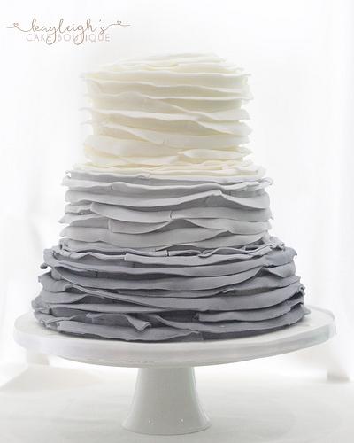 Ombré ruffles wedding cake - Cake by Kayleigh's cake boutique 