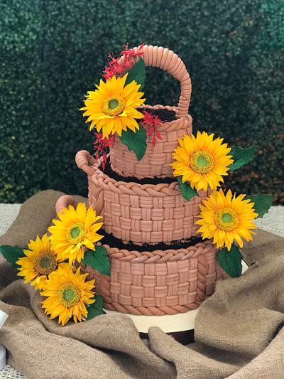 Sunflower Basket - Cake by Pia Angela Dalisay Tecson