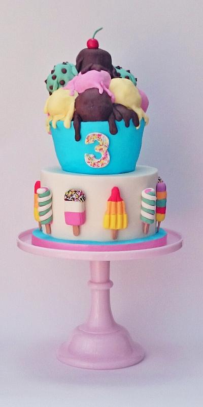 retro ice lollies and ice cream  - Cake by The sugar cloud cakery