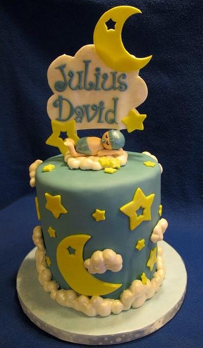 Stars and Moon Welcome Baby - Cake by Lainie