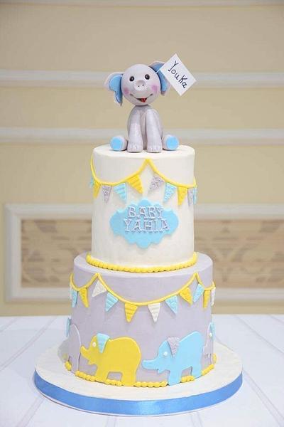 Elephant baby shower cake  - Cake by BettyCakesEbthal 