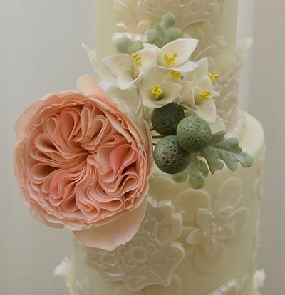 Lace Rose and Puya - Cake by Sugarpixy