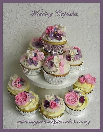Wedding Flowers Cupcake Tower  - Cake by Mel_SugarandSpiceCakes