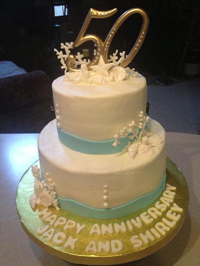 50th Wedding Anniversary - Cake by Tonya