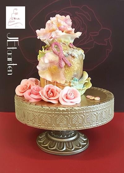 Worldcancerday Sugar Flowers Collaboration and Sugarflowers and cakes in bloom : light en hope - Cake by Judith-JEtaarten