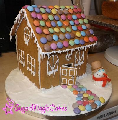 Ollie's First Model with Gingerbread House! :) - Cake by SugarMagicCakes (Christine)