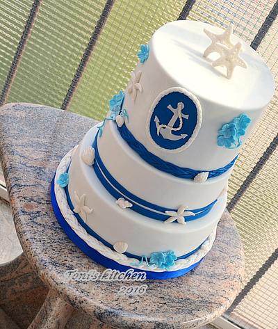 Nautical wedding - Cake by Cakes by Toni