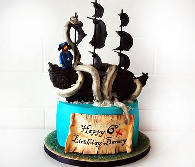 The Black Pearl, Barbosa and the Kraken. - Cake by Danielle Lainton