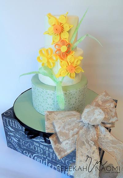 Daffodils and Daisies for Mum x - Cake by Rebekah Naomi Cake Design