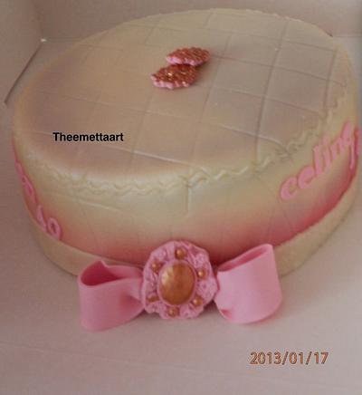 Pink- white cake - Cake by Blueeyedcakegirl