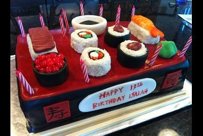 Sushi Birthday Cake - Cake by Dakota's Custom Confections