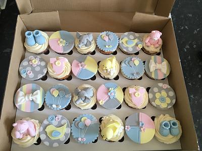 Pastel baby shower cupcakes - Cake by Maria-Louise Cakes
