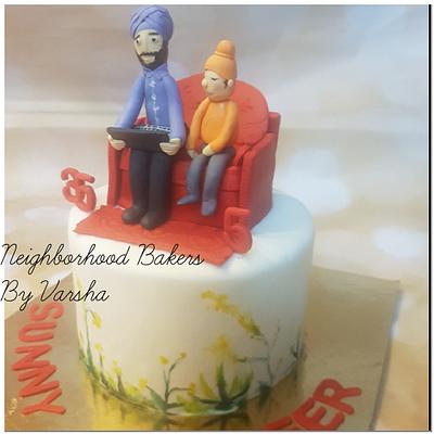 Father n son bday  - Cake by Varsha Bhargava