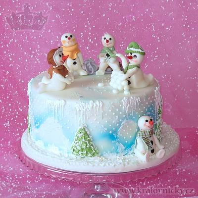 Snowmen in Winter - Cake by Eva Kralova