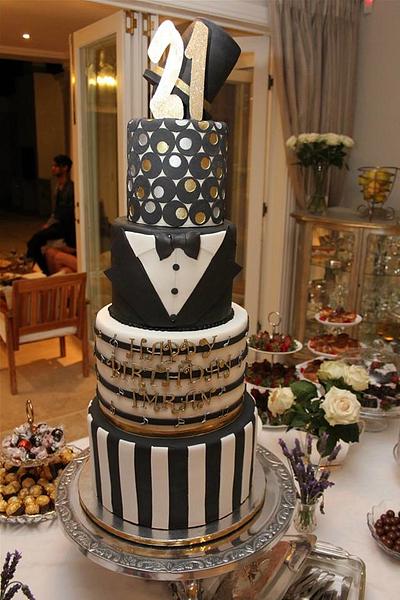 Black and Gold 21st Cake - Cake by Sumaiya Omar - The Cake Duchess 