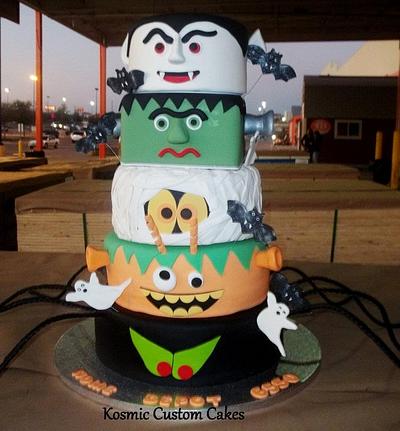 Halloween Totem - Cake by Kosmic Custom Cakes