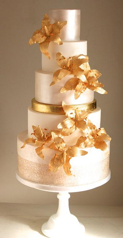 Gold Lily Cake - Cake by Sada Ray