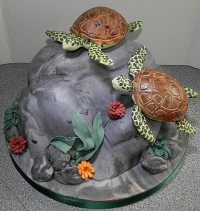 Sea Turtles - Cake by barbscakes