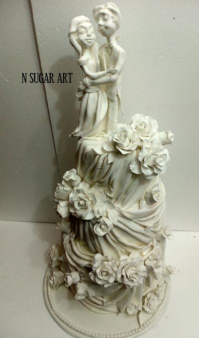 Romantic Wedding Cake - Cake by N SUGAR ART
