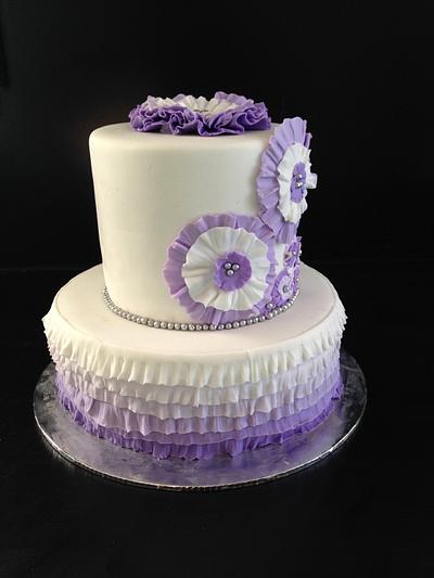 Purple ruffles - Cake by Mmmm cakes and cupcakes